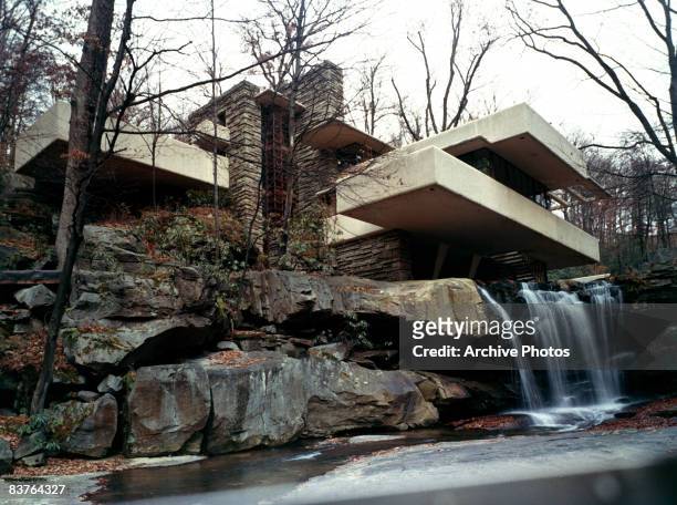 Frank Lloyd Wright's Fallingwater House , Bear Run, Pennsylvania, 1970s.