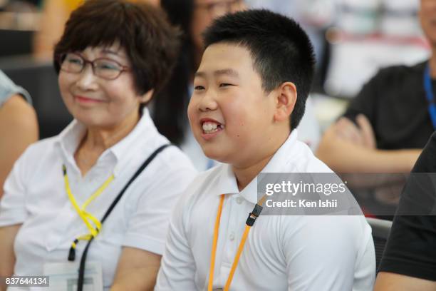 An award winner attends the 11th Toyota Dream Car Art Contest Award Ceremony on August 23, 2017 in Tokyo, Japan.