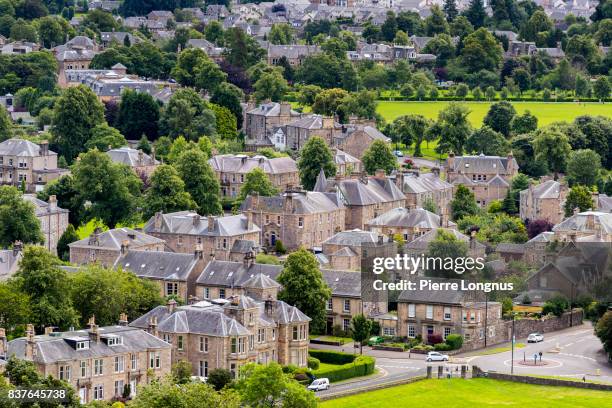 view at the roofs of medieval stirling from stirling castle - scotland - stirling 個照片及圖片檔