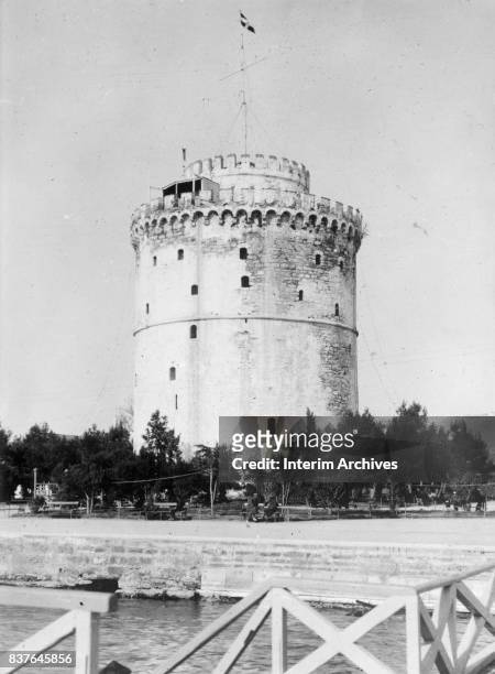 View of the White Tower of Thessaloniki, Thessaloniki, Greece, circa 1919.