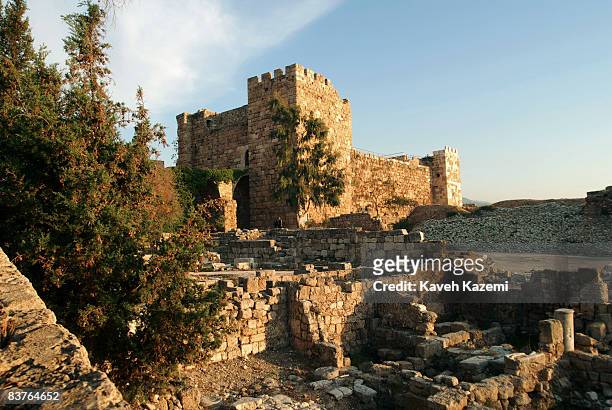View of Byblos Castle, built by the crusaders in the 12th century. It is located in an archaeological site near the port in Byblos. Byblos is the...