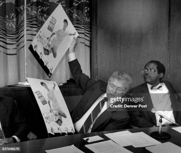 The Gov. Held up the posters advertising the new Anti Drug Commercial. The commercial is about Skateboarders the Gov. Said nobody asked me to be in...