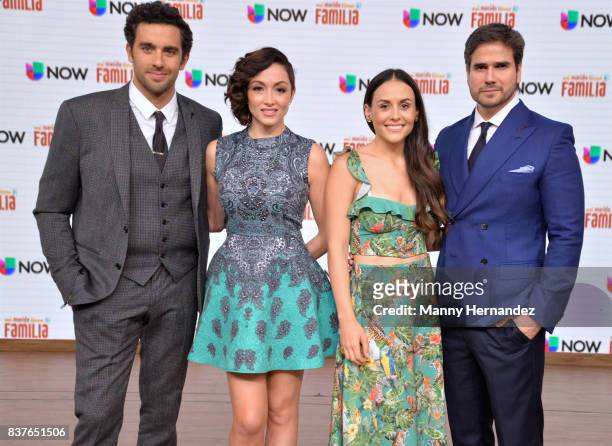 Jose Pablo Minor, Laura Vignatti, Zuria Vega and Daniel Arenas at the Press Conference for new soap opera Mi Marido Tiene Familia at Univision...