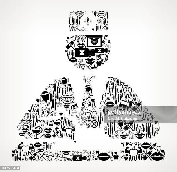 health worker dentist and dental vector icon pattern - dentist computer stock illustrations
