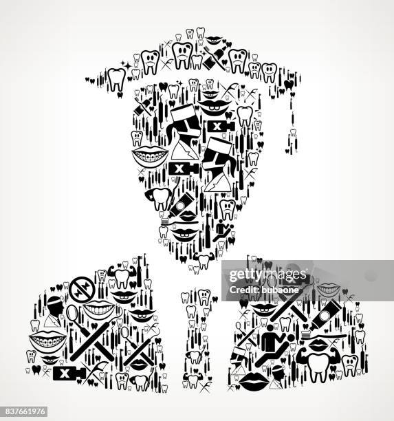graduation dentist and dental vector icon pattern - root canal stock illustrations