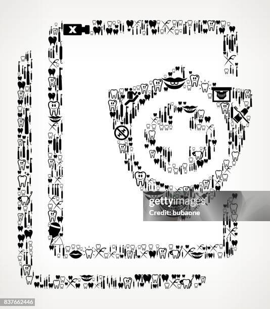 secure medical records dentist and dental vector icon pattern - toothpick vector stock illustrations