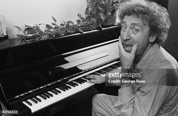 Star of the original "Willy Wonka & The Chocolate Factory" and "Blazing Saddles," actor Gene Wilder, poses during a 1987 Los Angeles, California...