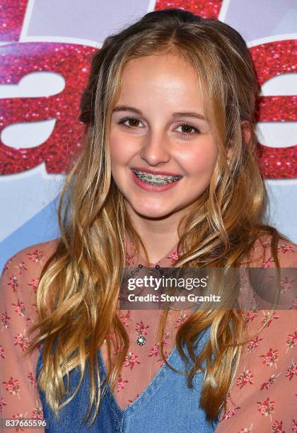 Evie Clair arrives at the NBC's "America's Got Talent" Season 12 Live Show at Dolby Theatre on August 22, 2017 in Hollywood, California.