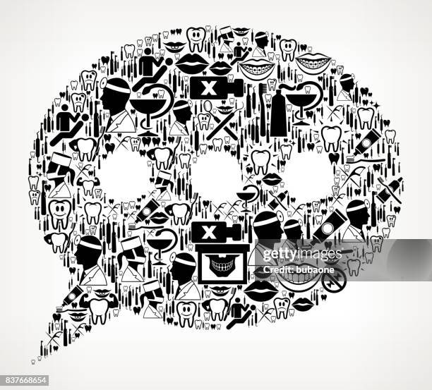 chatbubble dentist and dental vector icon pattern - nurses talking stock illustrations