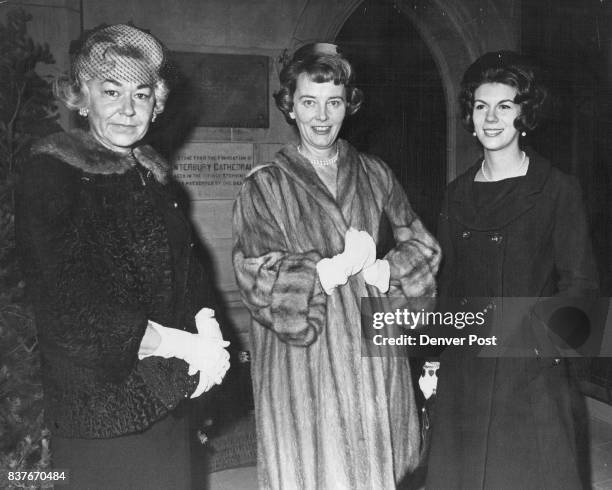 Guests Arrive For Monday Afternoon Wedding Mrs. Harry Rheem, Mrs. Theodore Pate and Mrs. Stephen Pate, from left, chat before the wedding of Miss...