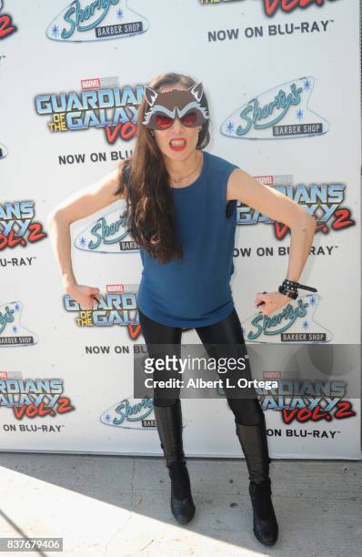 Actress Mandy Amano at Disney's Celebration for the Release Of "Guardians Of The Galaxy Vol. 2" Blu-ray With Michael Rooker held at Shorty's Barber...