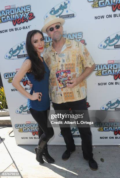 Actress Mandy Amano and Actor Michael Rooker at Disney's Celebration for the Release Of "Guardians Of The Galaxy Vol. 2" Blu-ray With Michael Rooker...