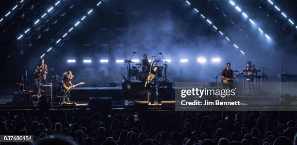 OneRepublic perform live on stage at White River Amphitheatre on August 22, 2017 in Auburn, Washington.