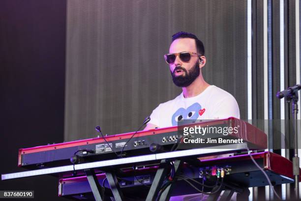 Keyboard player Jeremy Ruzumna of Fitz and The Tantrums performs live on stage at White River Amphitheatre on August 22, 2017 in Auburn, Washington.