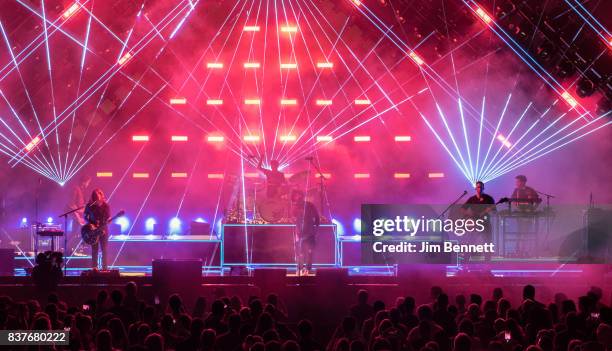 OneRepublic perform live on stage at White River Amphitheatre on August 22, 2017 in Auburn, Washington.