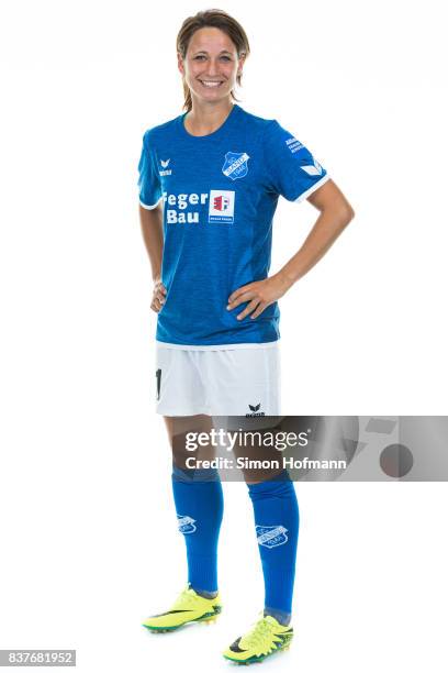 Sylvia Arnold of SC Sand poses during the Allianz Frauen Bundesliga Club Tour on August 22, 2017 in Willstatt, Germany.