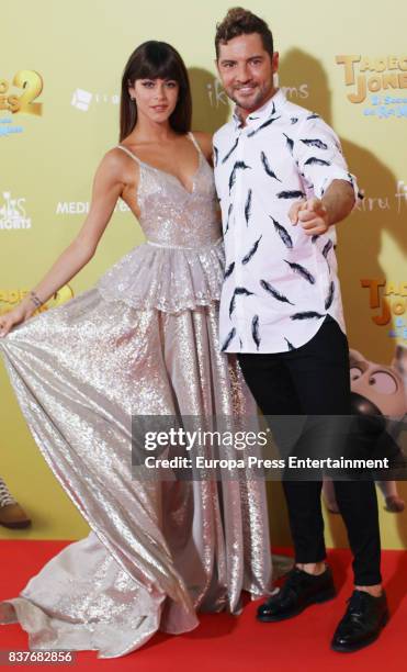 Martina Stoessel and David Bisbal attend during 'Tadeo Jones 2. El Secreto Del Rey Midas' premiere at Kinepolis cinema on August 22, 2017 in Madrid,...