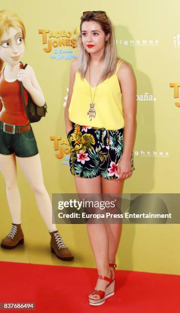 Carmen Sanchez attends during 'Tadeo Jones 2. El Secreto Del Rey Midas' premiere at Kinepolis cinema on August 22, 2017 in Madrid, Spain.