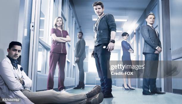 Manish Dayal, Emily VanCamp, Shaunette Renée Wilson, Matt Czuchry, Valerie Cruz and Bruce Greenwood in THE RESIDENT premiering midseason on FOX.