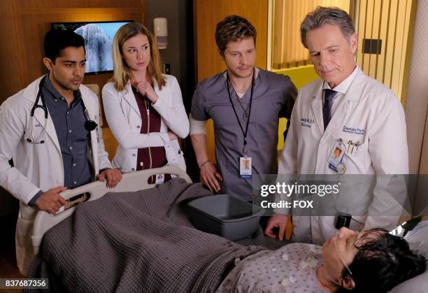 Manish Dayal, Emily VanCamp, Matt Czuchry and Bruce Greenwood in THE RESIDENT premiering midseason on FOX.