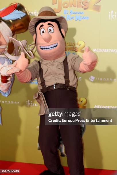 Tadeo Jones attends during 'Tadeo Jones 2. El Secreto Del Rey Midas' premiere at Kinepolis cinema on August 22, 2017 in Madrid, Spain.