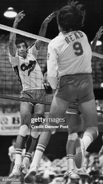 The Sol Shines at the net El Paso Sol Tom Read, right, gets ball past Denver's Miguel Ocon, Comets took 3-1 victory. Credit: Denver Post