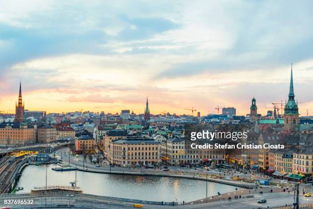 golden afternoon in stockholm - stockholm stock pictures, royalty-free photos & images