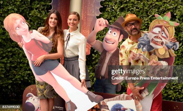Adriana Ugarte, Michelle Jenner and Jose Corbacho during 'Tadeo Jones 2. El Secreto Del Rey Midas' Madrid photocall on August 22, 2017 in Madrid,...