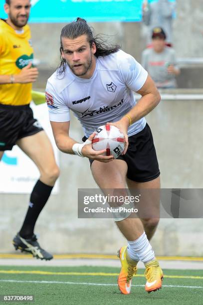 Liam Kay of Toronto Wolfpack in action during Super 8s Round 4 game between Toronto Wolfpack vs Newcastle Thunder at Allan A. Lamport Stadium in...