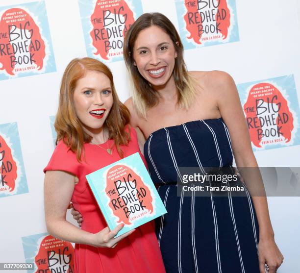 Author Erin La Rosa and Lara Parker attend the book launch celebration for Erin La Rosa's 'The Big Redhead Book' at Blushington on August 22, 2017 in...