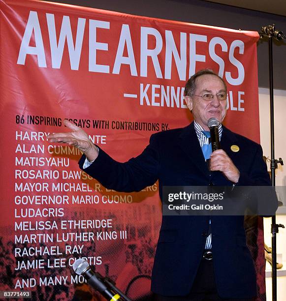 Alan M. Dershowitz attends the celebration for the launch of the AWEARNESS Book at Kenneth Cole Copley Place Store on November 20, 2008 in Boston,...