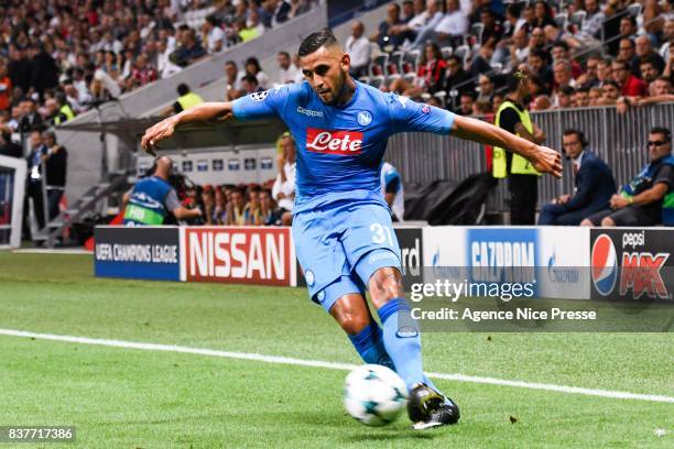 Faouzi Ghoulam of Naples during the UEFA Champions League Qualifying Play-Offs round, second leg match, between OGC Nice and SSC Napoli at Allianz...