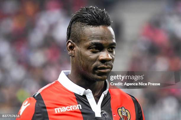 Mario Balotelli of Nice during the UEFA Champions League Qualifying Play-Offs round, second leg match, between OGC Nice and SSC Napoli at Allianz...