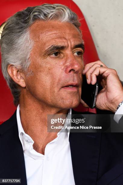 Jean Pierre Rivere president of Nice during the UEFA Champions League Qualifying Play-Offs round, second leg match, between OGC Nice and SSC Napoli...
