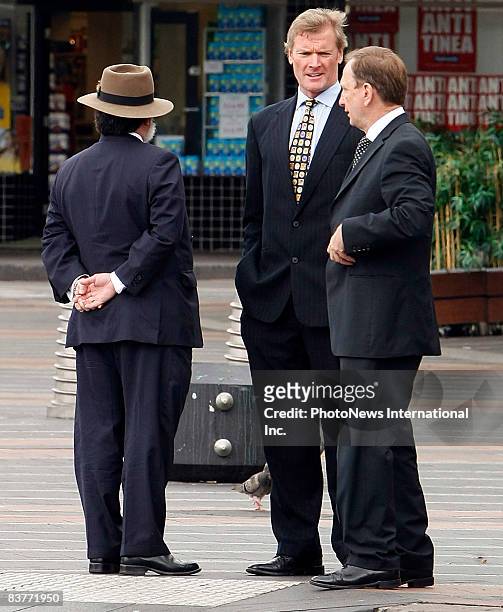Gordon Wood with his legal team Winston Terracini SC and solicitor Michael Bowe wait for the jury to return their verdict outside Darlinghurst Court...