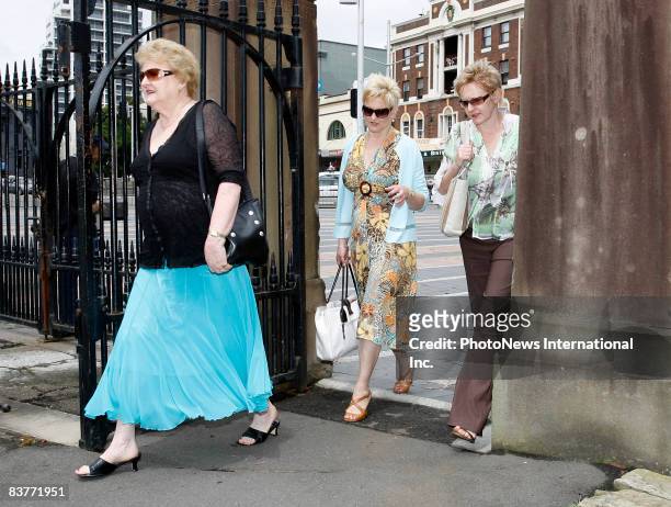 Gordon Wood's mother Brenda Wood and sisters Jacqueline and Michele arrive at Darlinghurst Court on November 19, 2008 in Sydney, Australia. Wood is...