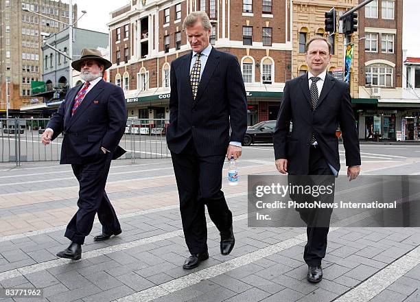 Gordon Wood with his legal team Winston Terracini SC and solicitor Michael Bowe wait for the jury to return their verdict outside Darlinghurst Court...