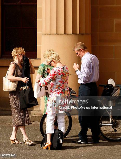 Gordon Wood and his mother Brendand sisters Jacqueline and Michele leave Darlinghurst Court on November 20, 2008 in Sydney, Australia. Wood is...