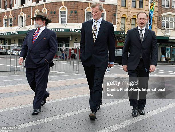 Gordon Wood with his legal team Winston Terracini SC and solicitor Michael Bowe wait for the jury to return their verdict outside Darlinghurst Court...