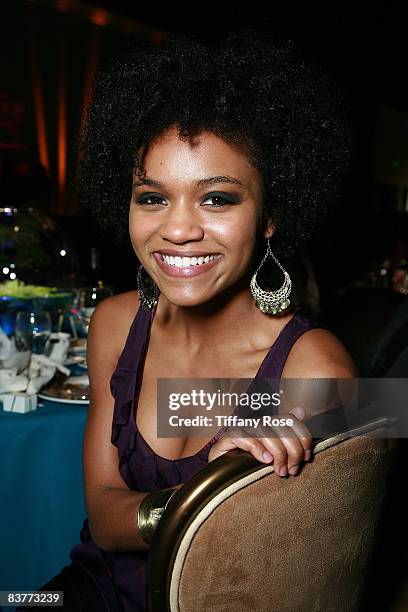 American Idol Finalist Syesha Mercado poses at A Place Called Home Gala Event Honoring herbalife CEO at The Beverly Hilton on November 20, 2008 in...