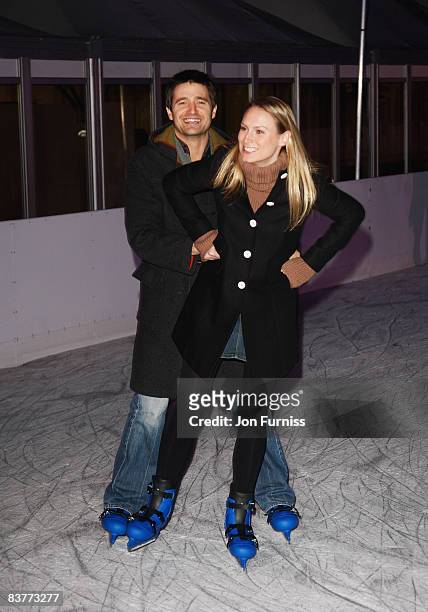 Tom Chambers and wife Clare Harding attend the Winter Wonderland Launch Party held in Hyde Park on November 20, 2008 in London, England.