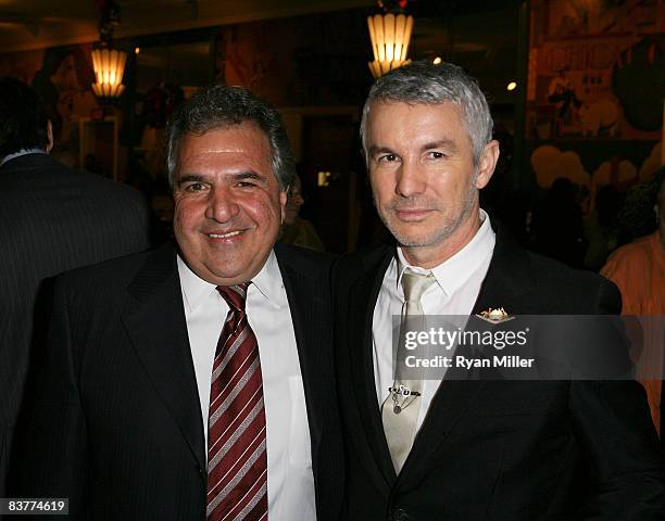 Co-Chairman Fox Filmed Entertainment James Gianopulos and Baz Luhrmann pose during the 2008 Shakespeare Festival LA's Crystal Quill awards held at...