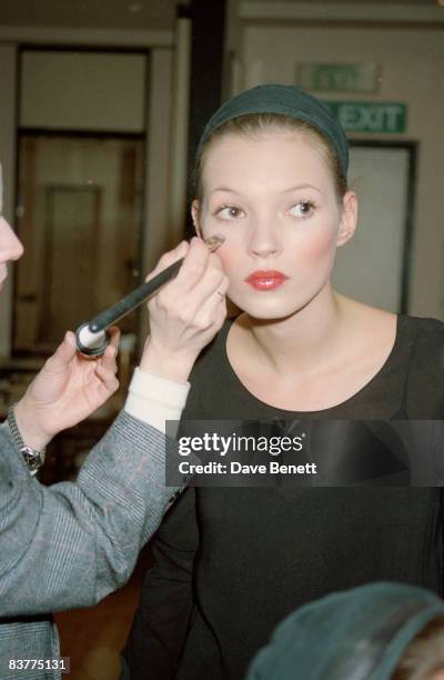 Model Kate Moss during London Fashion Week, 18th October 1993.