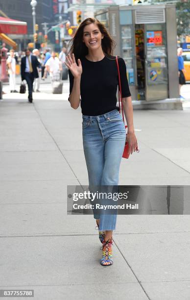 Model Hilary Rhoda attends call backs for the 2017 Victoria's Secret Fashion Show in Midtown on August 22, 2017 in New York City.