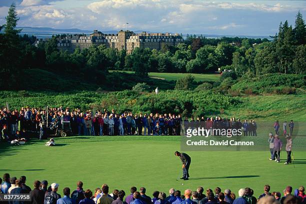 Spanish golfer Seve Ballesteros competing in the Scottish Open at the Gleneagles Hotel, Scotland, 1991.