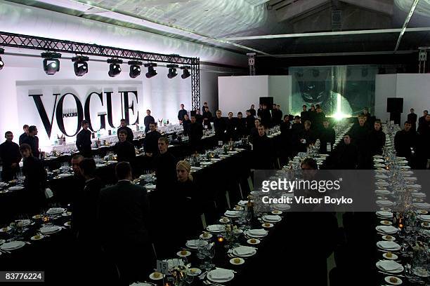Internal view of Vogue Russia's 10th Anniversary grand gala dinner on November 20, 2008 in Moscow, Russia.