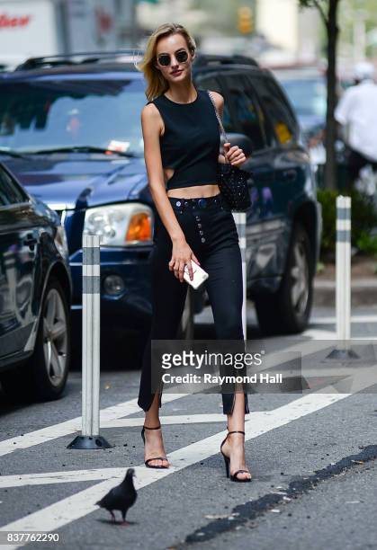 Model Maartje Verhoef attends call backs for the 2017 Victoria's Secret Fashion Show in Midtown on August 22, 2017 in New York City.