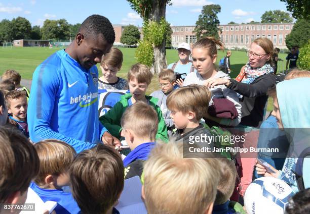 Salomon Kalou of Hertha BSC after the Training on august 23, 2017 in Berlin, Germany.