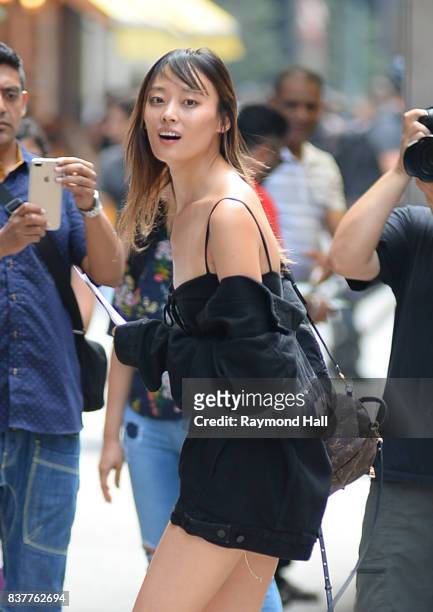 Model Li Xiao Xing attends call backs for the 2017 Victoria's Secret Fashion Show in Midtown on August 22, 2017 in New York City.