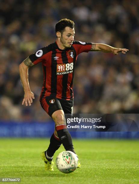 Adam Smith of Bournemouth during the Carabao Cup Second Round match between Birmingham City and AFC Bournemouth at St Andrews Stadium on August 22,...